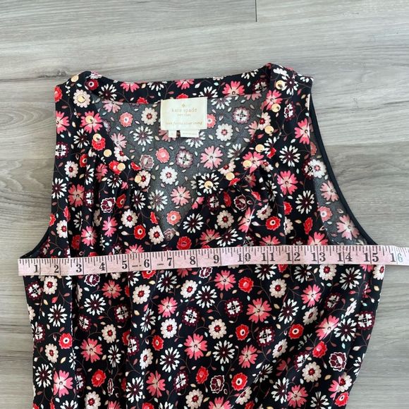 Kate Spade S Black Floral Sleeveless Studded Dress - Picture 4 of 8
